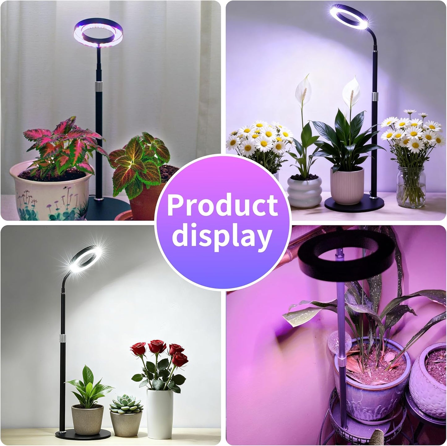 Vollspektrum-Wachstumslicht mit Timer, Schwarz Rgb 1-pack