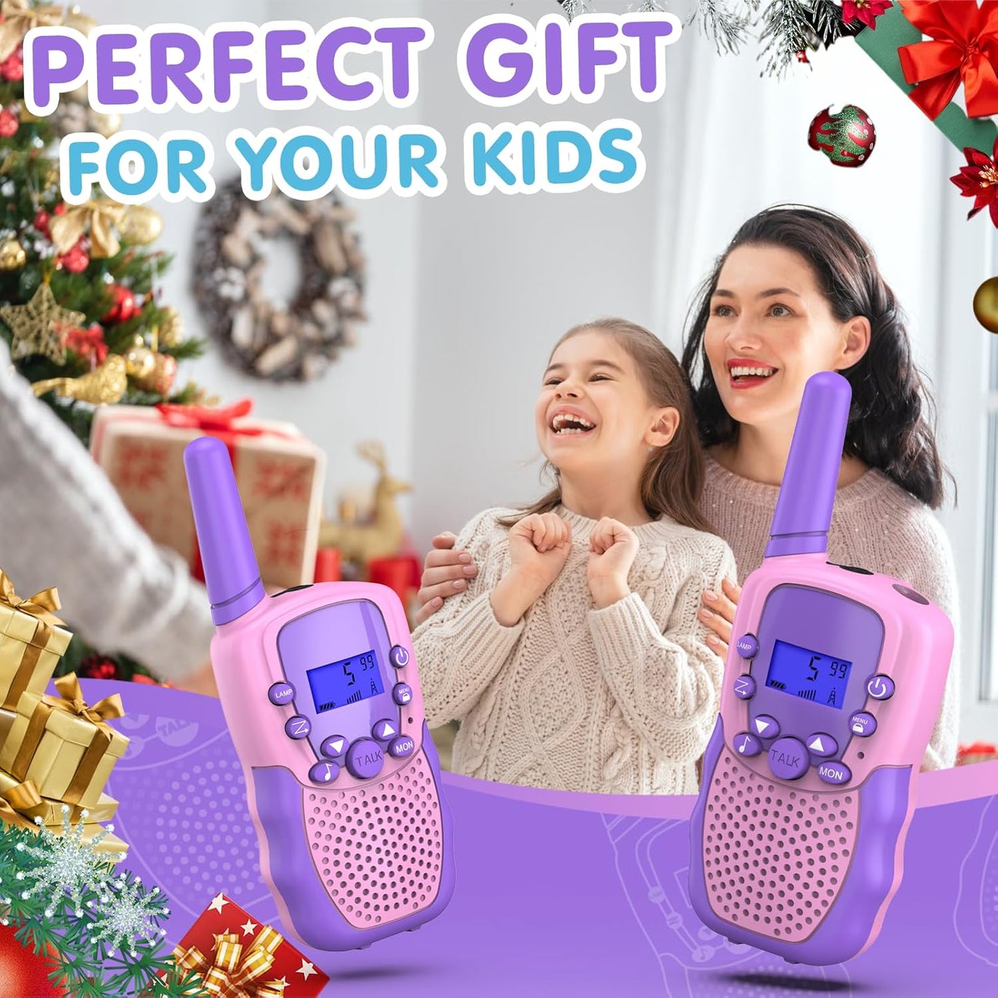 Walkie-Talkie-Set für Kinder, Rosa-Violett