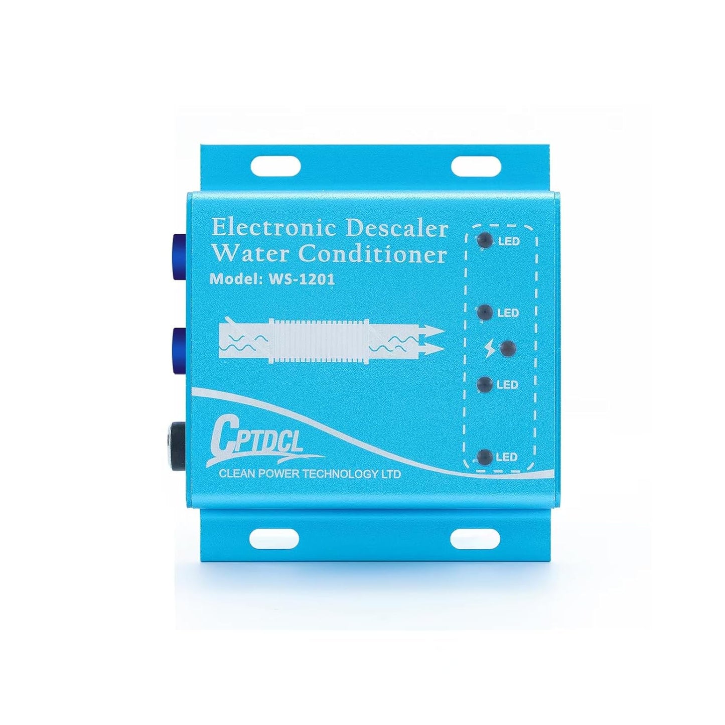 Elektronischer Wasserentkalker, salzfrei, Kalkschutzsystem, blau