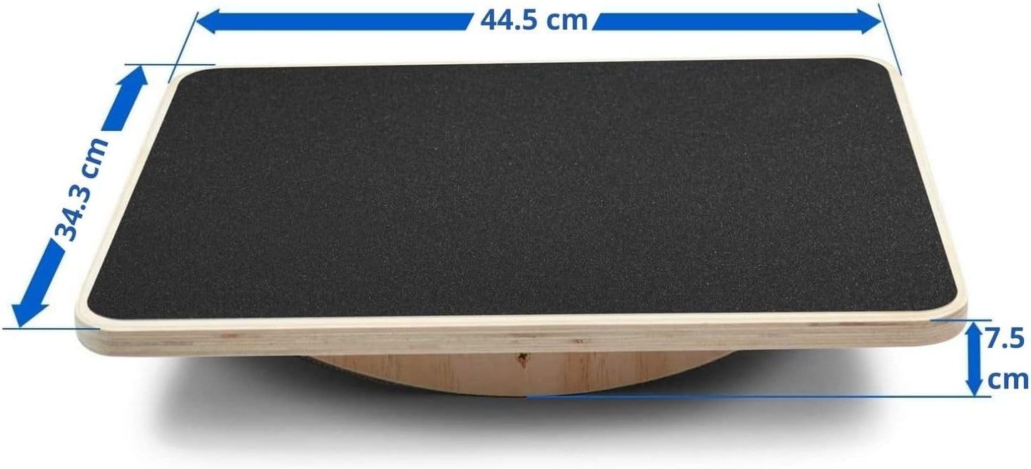 Balance Board für Stabilitäts- und Ganzkörpertraining, Schwarz 44cm Rocker Gleichgewichtsbrett