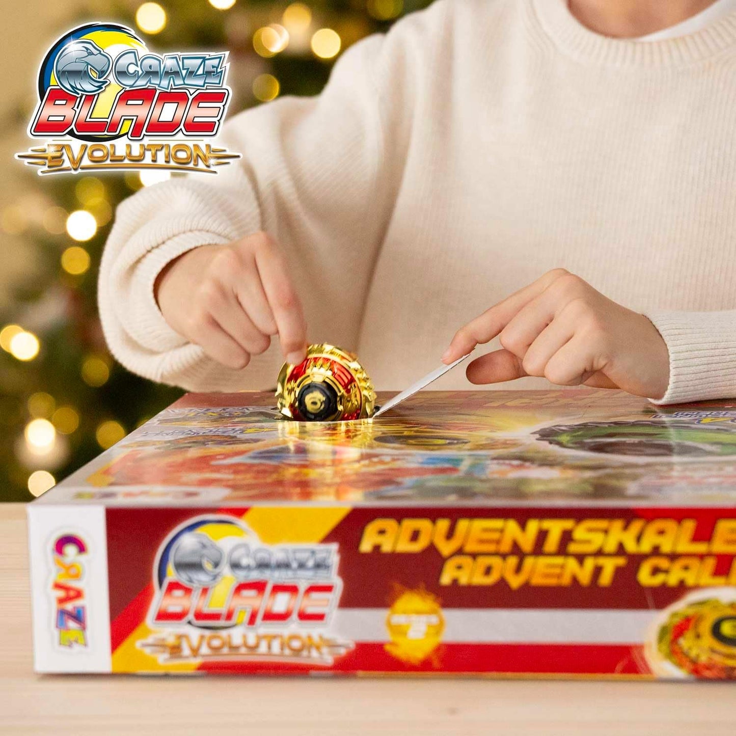 Spielzeug-Adventskalender mit Kampfkreisel & Arena, Blade - rote Arena