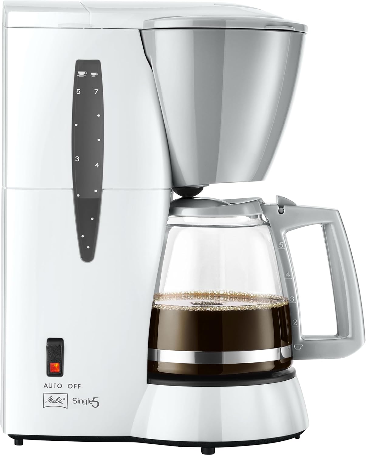 Single5 M720WH Filterkaffeemaschine mit Glaskanne, Glaskanne Weiss/Grau|Single
