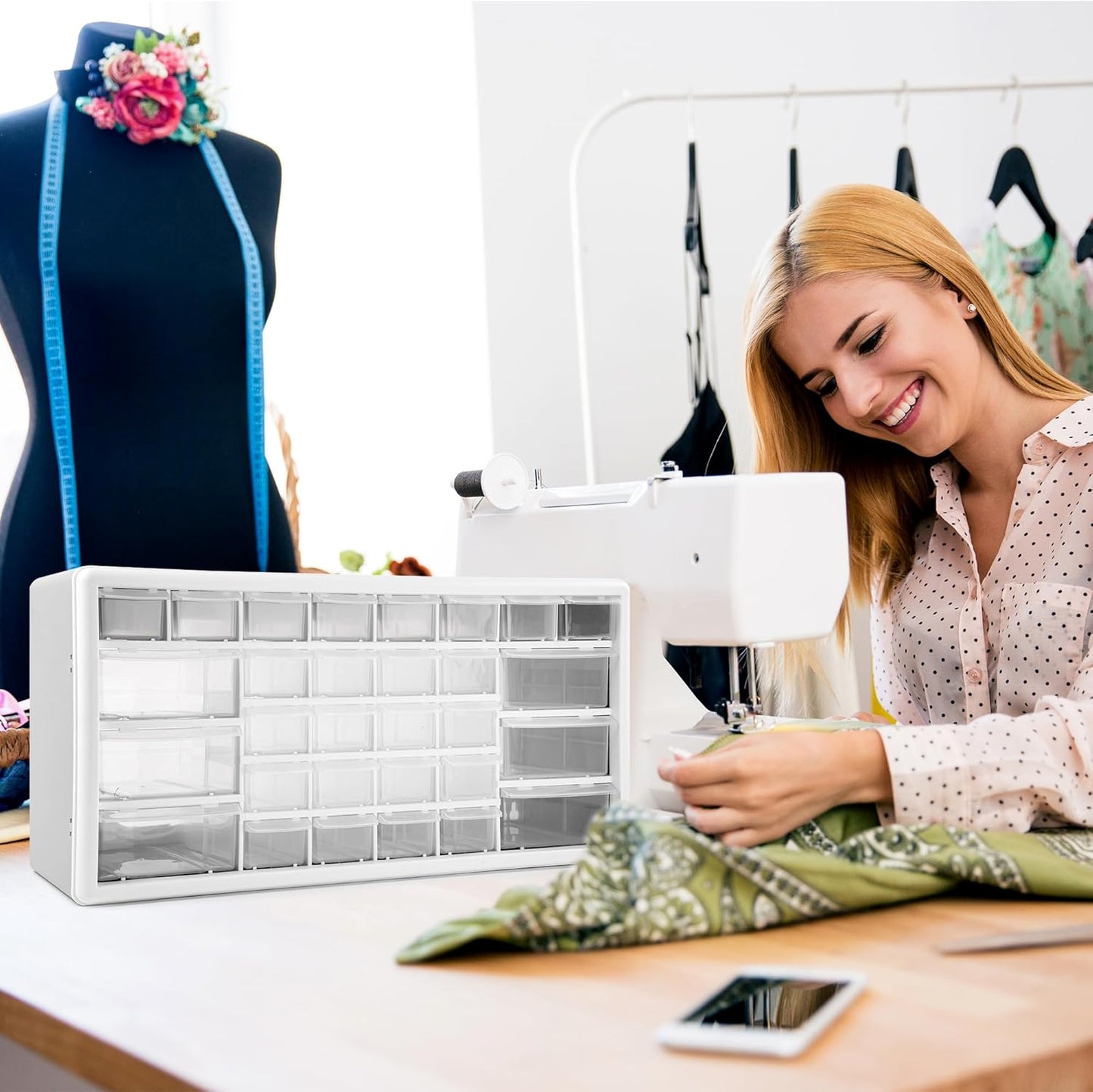 Werkstatt-Organizer mit 30 Schubladen, 30 Drawers Grau
