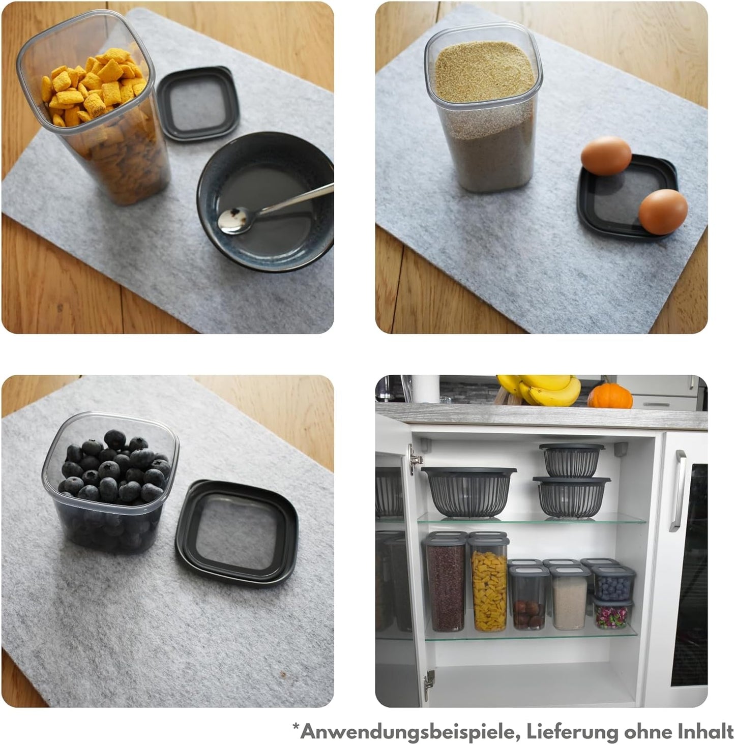 Luftdichtes Vorratsdosen-Set, 5-teilig, 4x 1750ml & 1x HLKauf-Block