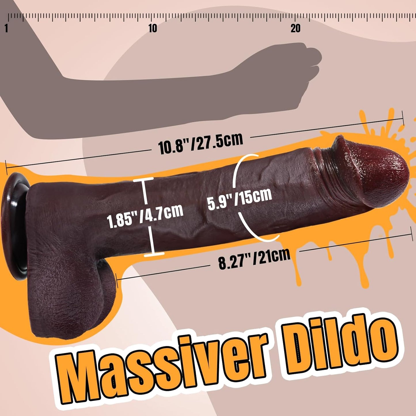 XXL Dildo, kaffeebraun