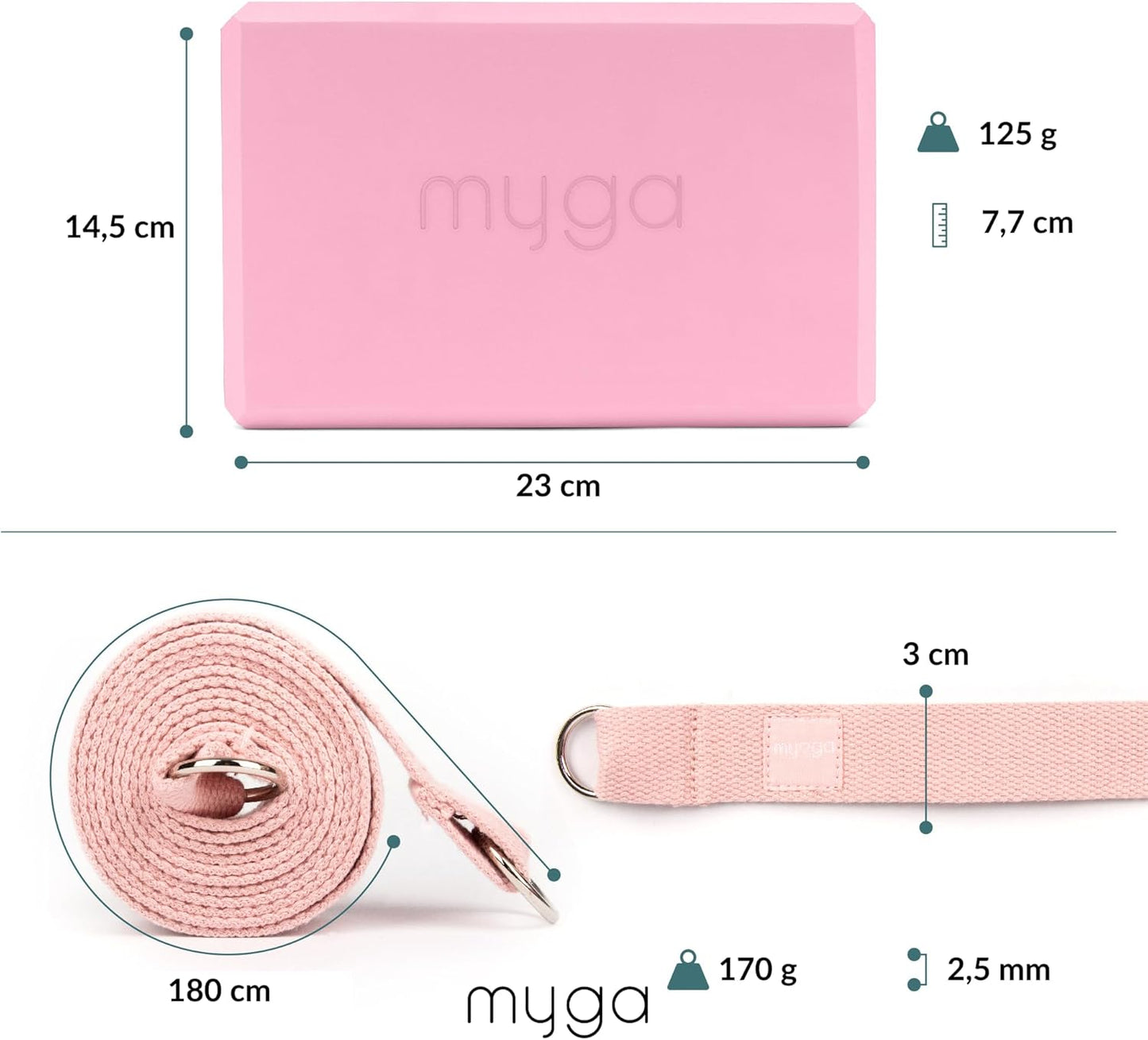 Yoga Zubehör Set Blöcke & Gurt