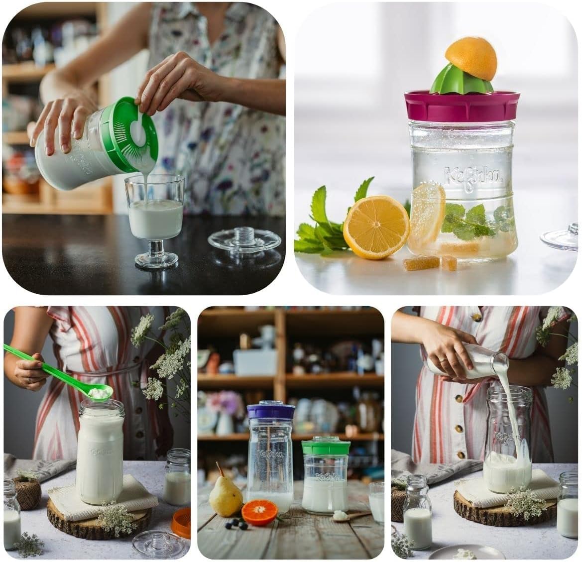 Fermentations-Set für Milch- und Wasserkefir, Rosa