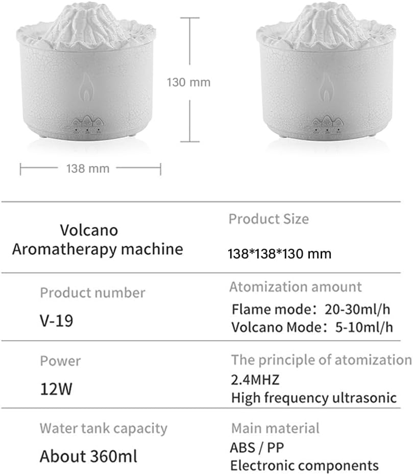 Aroma-Diffusor Vulkan mit Ultraschall-Technologie, Weiß