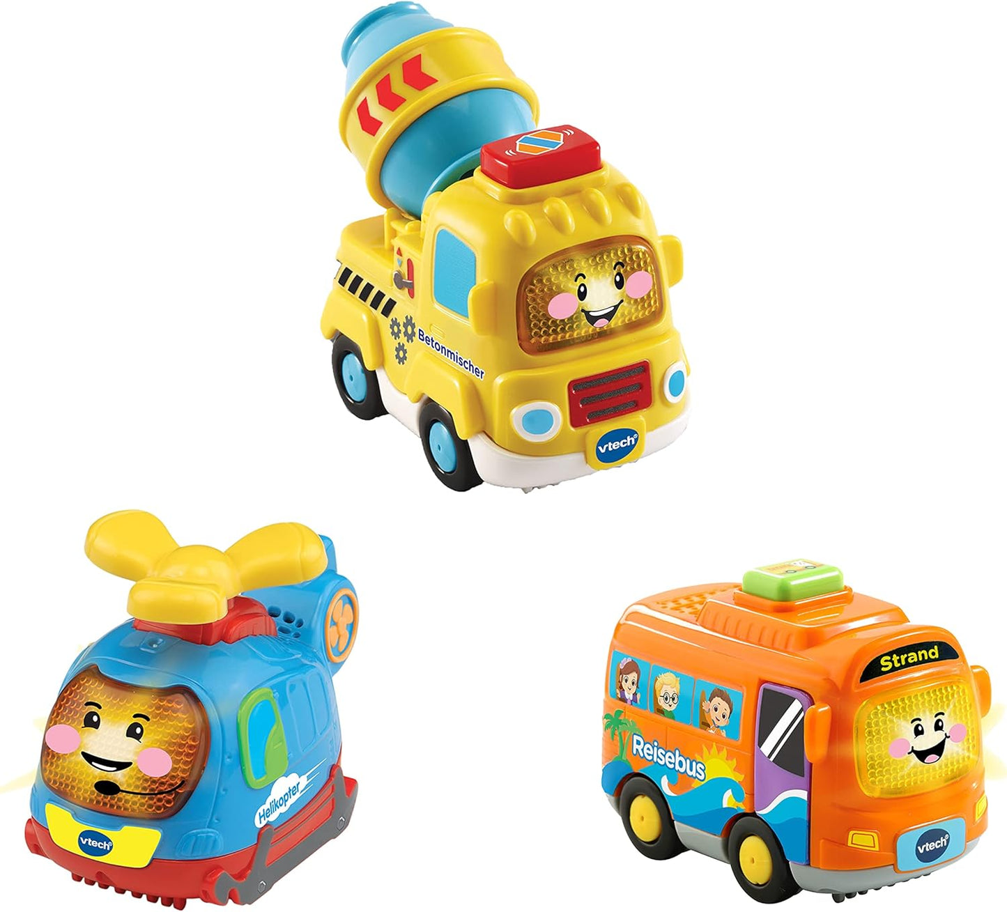 Tut Tut Baby Flitzer - 3er-Set Reisebus, Helikopter, Betonmischer, 3er-Set (Reisebus, Helikopter, Betonmischer) Single