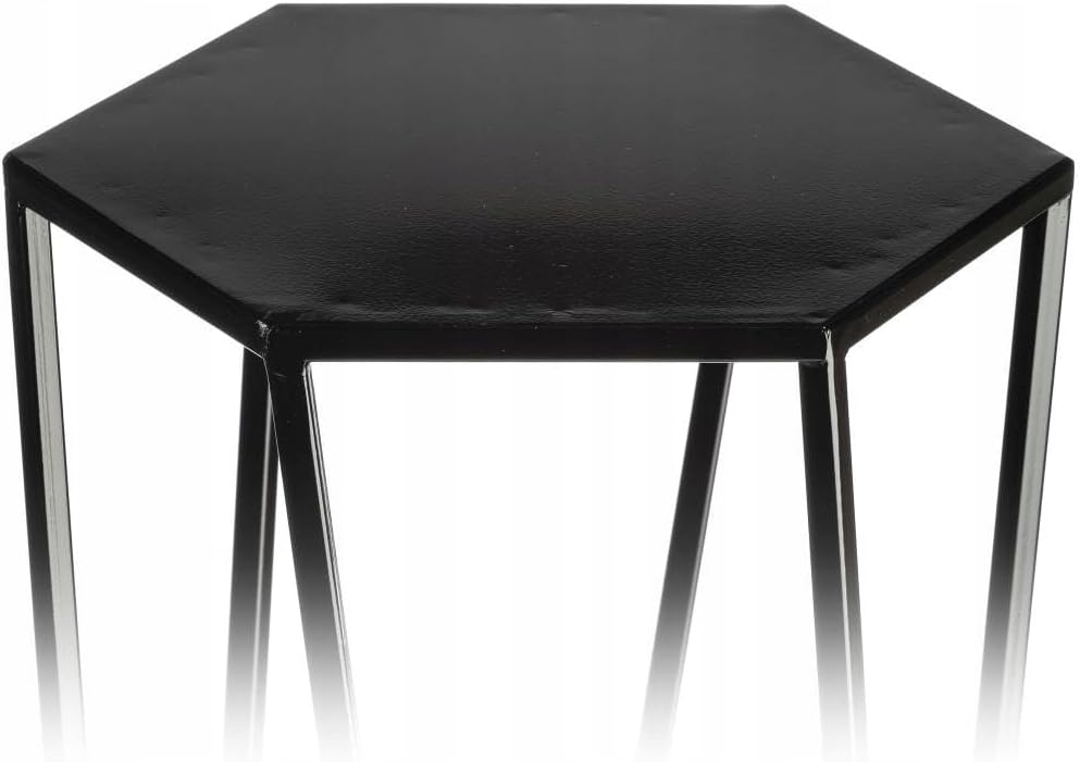 Sechseckiger Blumenständer, 100 cm, Schwarz