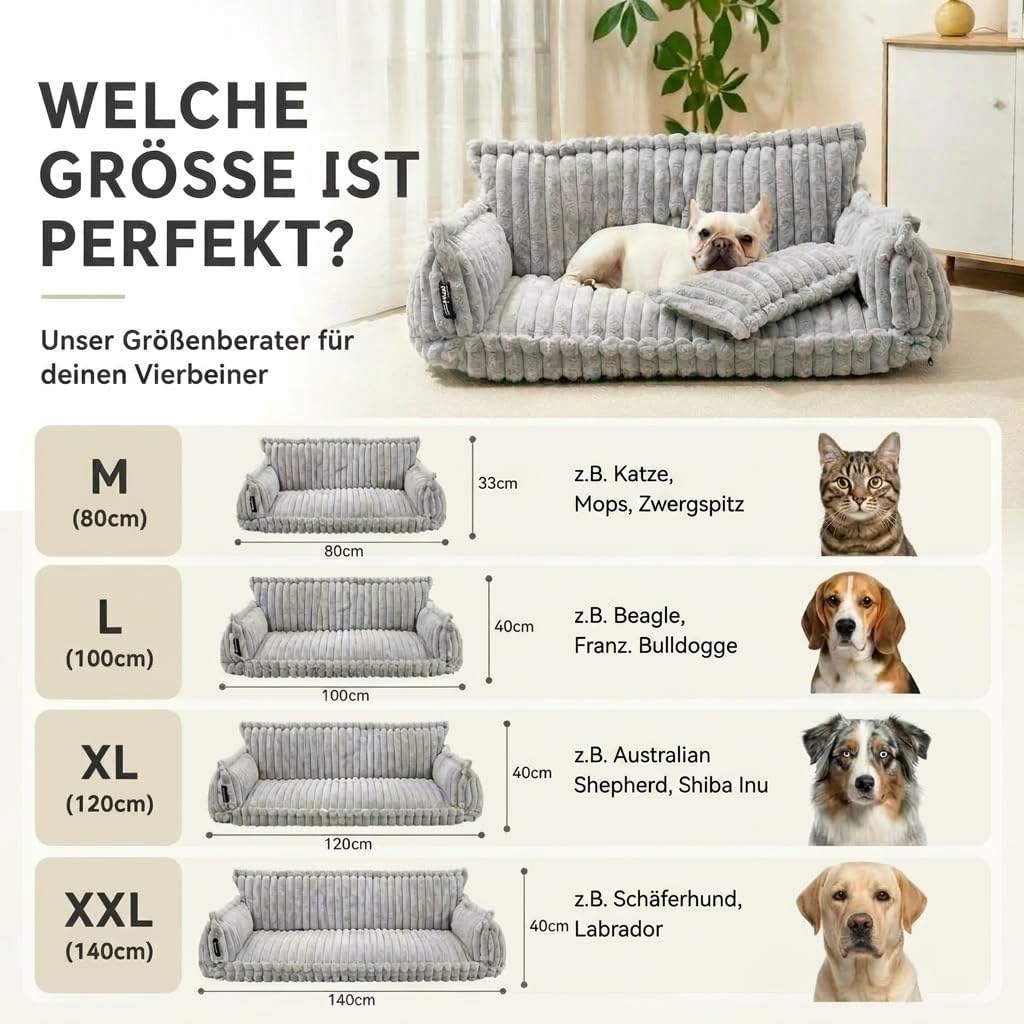 Orthopädisches Haustiersofa Chaffar, Flieder XXL (140cm)