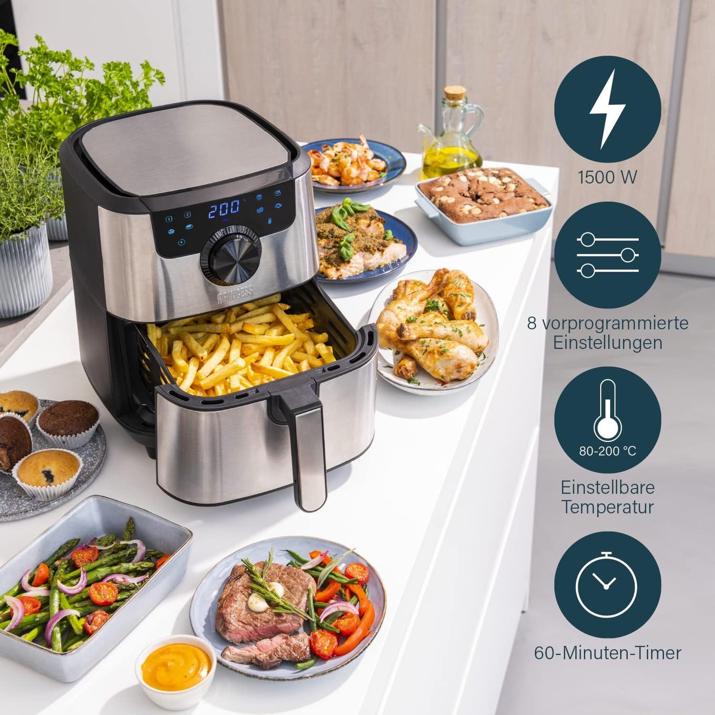 Airfryer, 4,5L Smart ; Heissluftfritteuse Smart