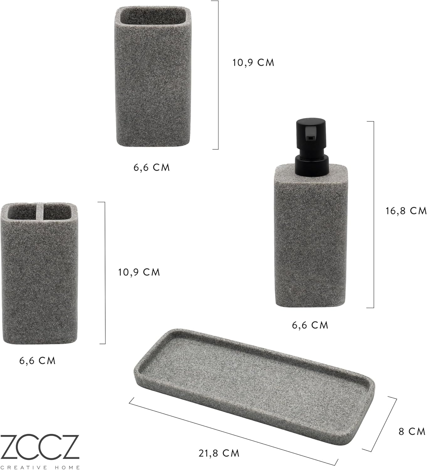 4-teiliges Badezimmer-Organizer-Set, Grau