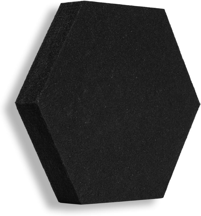 8-teiliges Wand-Set mit Hexagon-Design aus Akustikvlies, Hexagon8 (0,35m²) 01_Schwarz_Hexagon