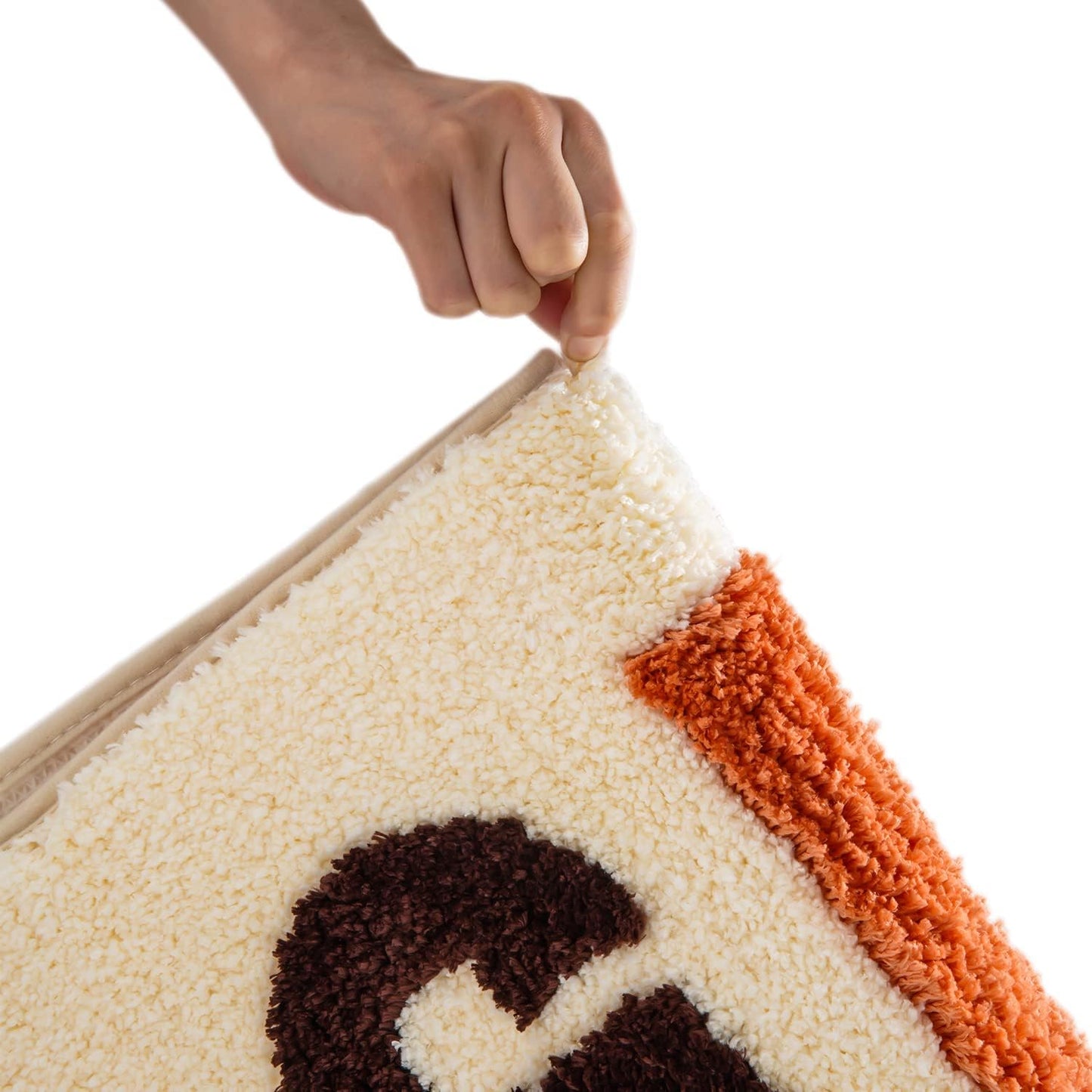 Rutschfeste Badezimmermatte mit Schriftzug, 50 x 80 cm (Rechteckig) Beige