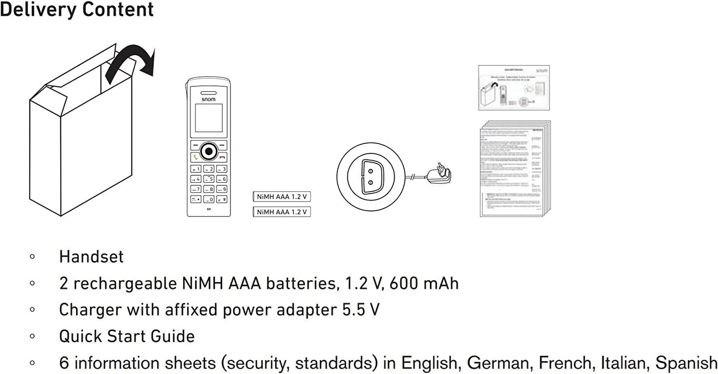 m25 DECT Mobilteil mit Ladeschale, IP-DECT Mobilteil M25 Single