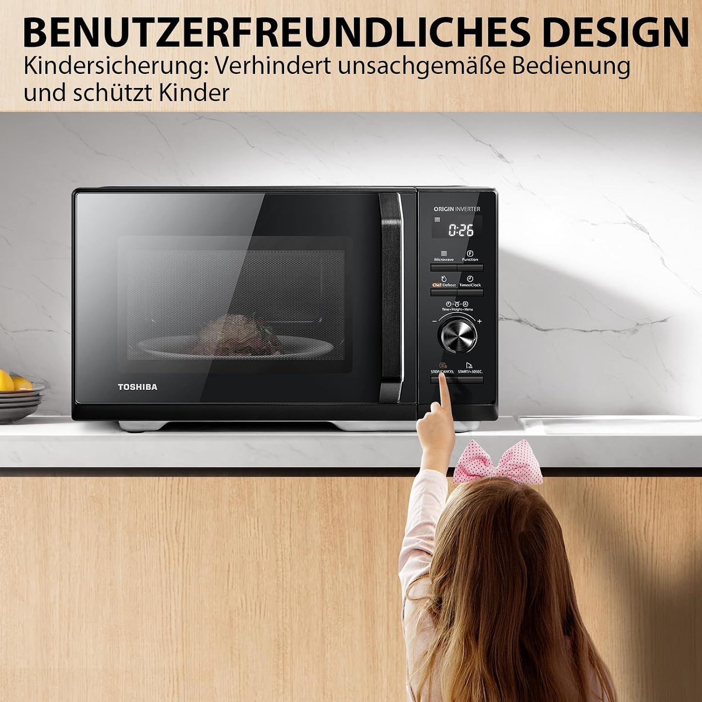 3-in-1 Mikrowelle MW3-AG25PFI(BK), Schwarz 25L Grill Inverter