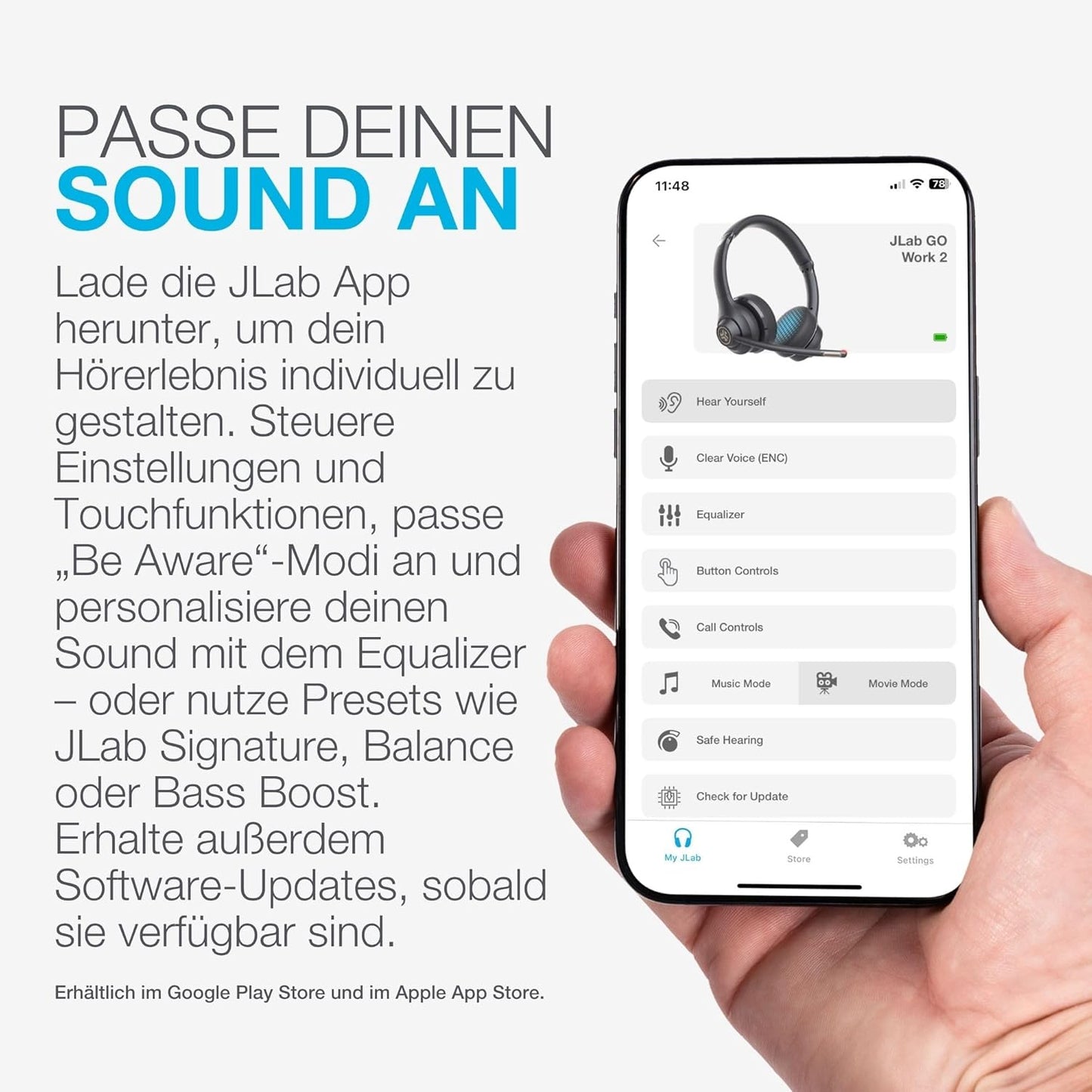 Kabelloses On-Ear Headset mit Mikrofon und USB-C, Go Work 2nd Gen