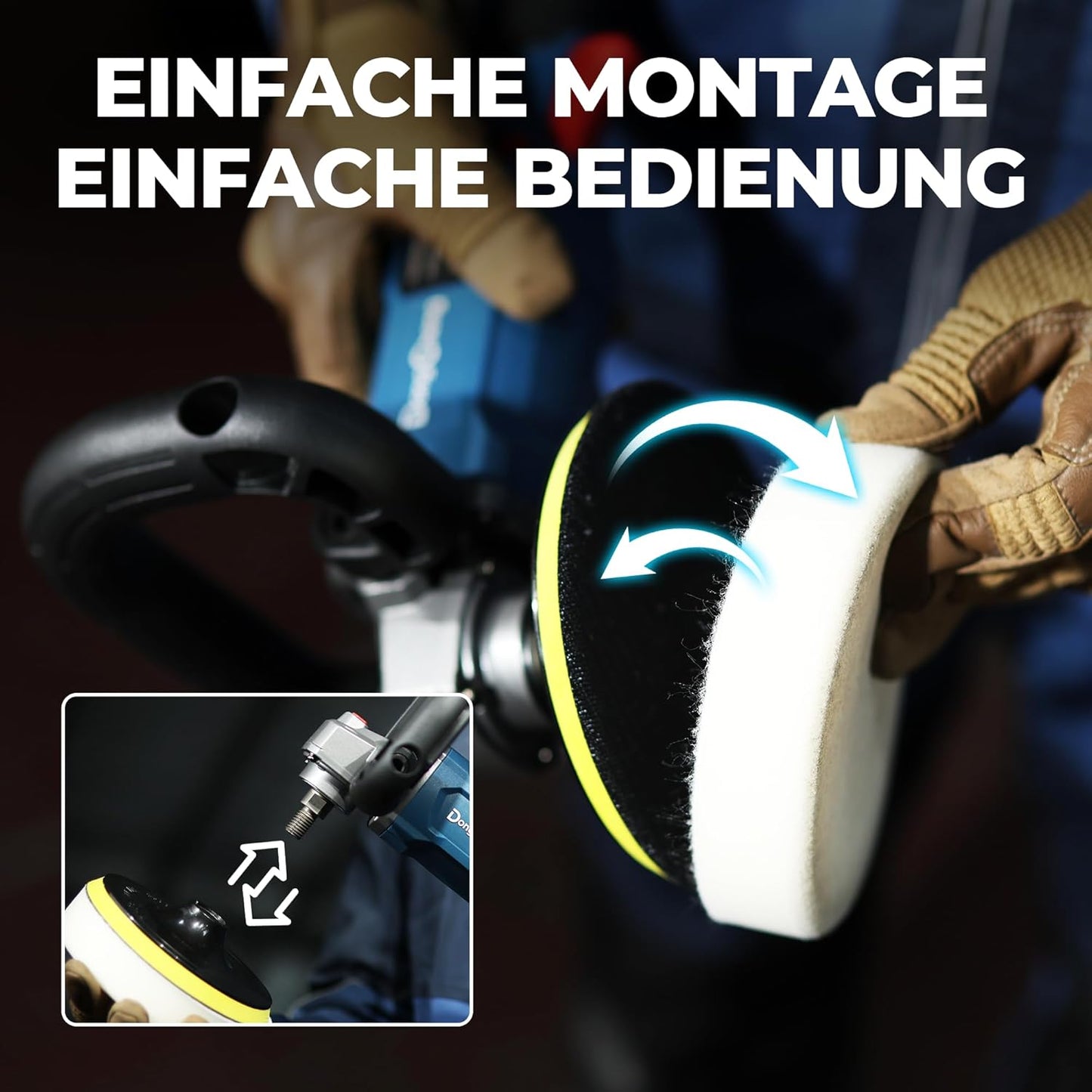 Akku-Poliermaschine mit variabler Drehzahl, 4,0ah Akku