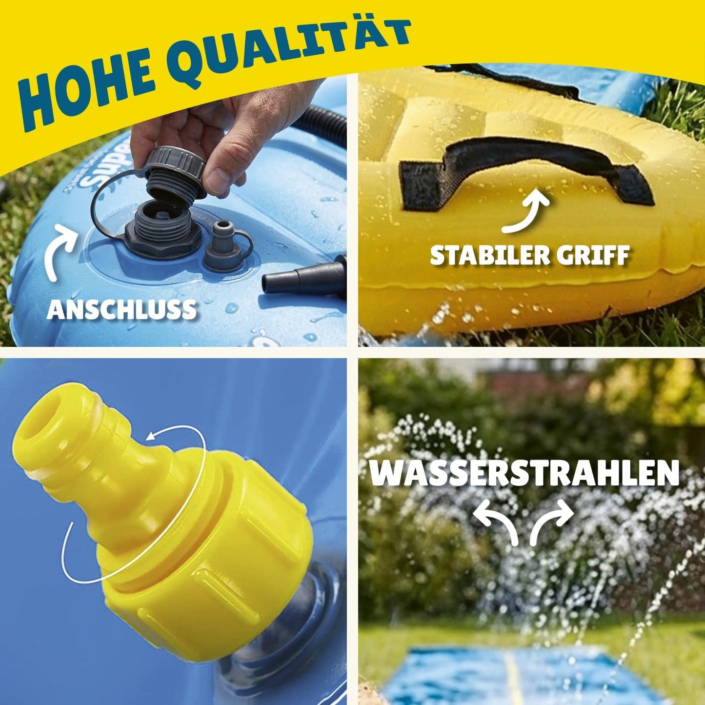 Doppelspur Wasserrutschmatte XXL mit Bodyboards, Doppel-Wasserrutsche x1 + Bodyboard