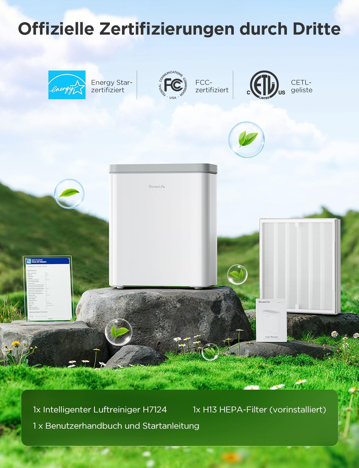 Smart Luftreiniger mit HEPA-Filter und App-Steuerung