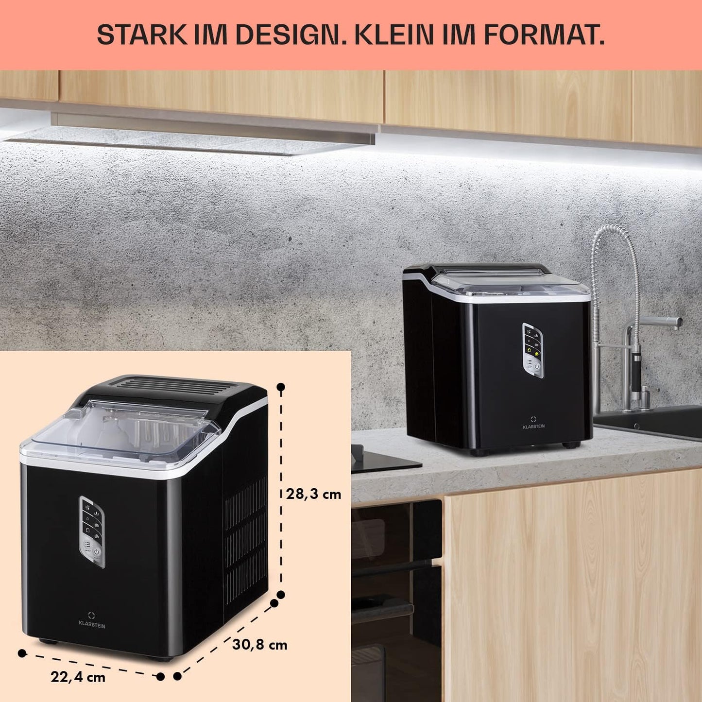 Eiswürfelmaschine, Schwarz