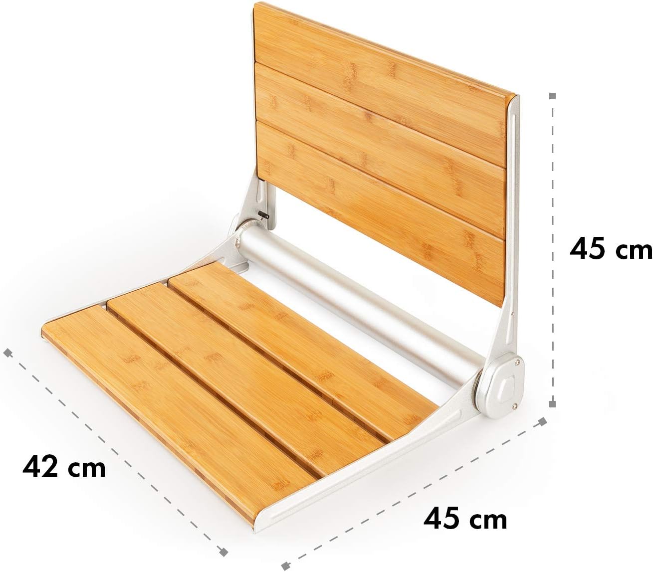 Klappbarer Duschsitz Arielle Deluxe mit Bambus-Sitzfläche, Arielle Deluxe, Braun