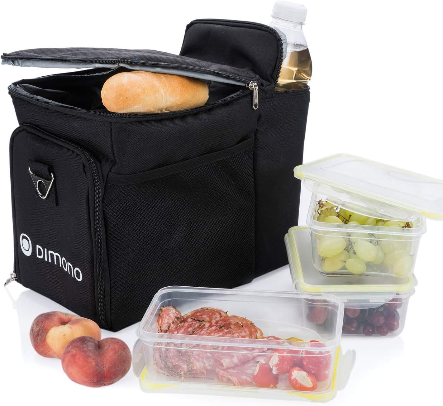 Kühltasche inkl. 3 Boxen & Kühlakku, Schwarz