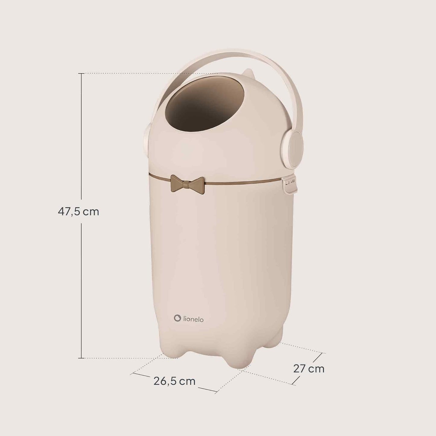 Geruchsdichter Windeleimer, Einhand-Bedienung, Beige