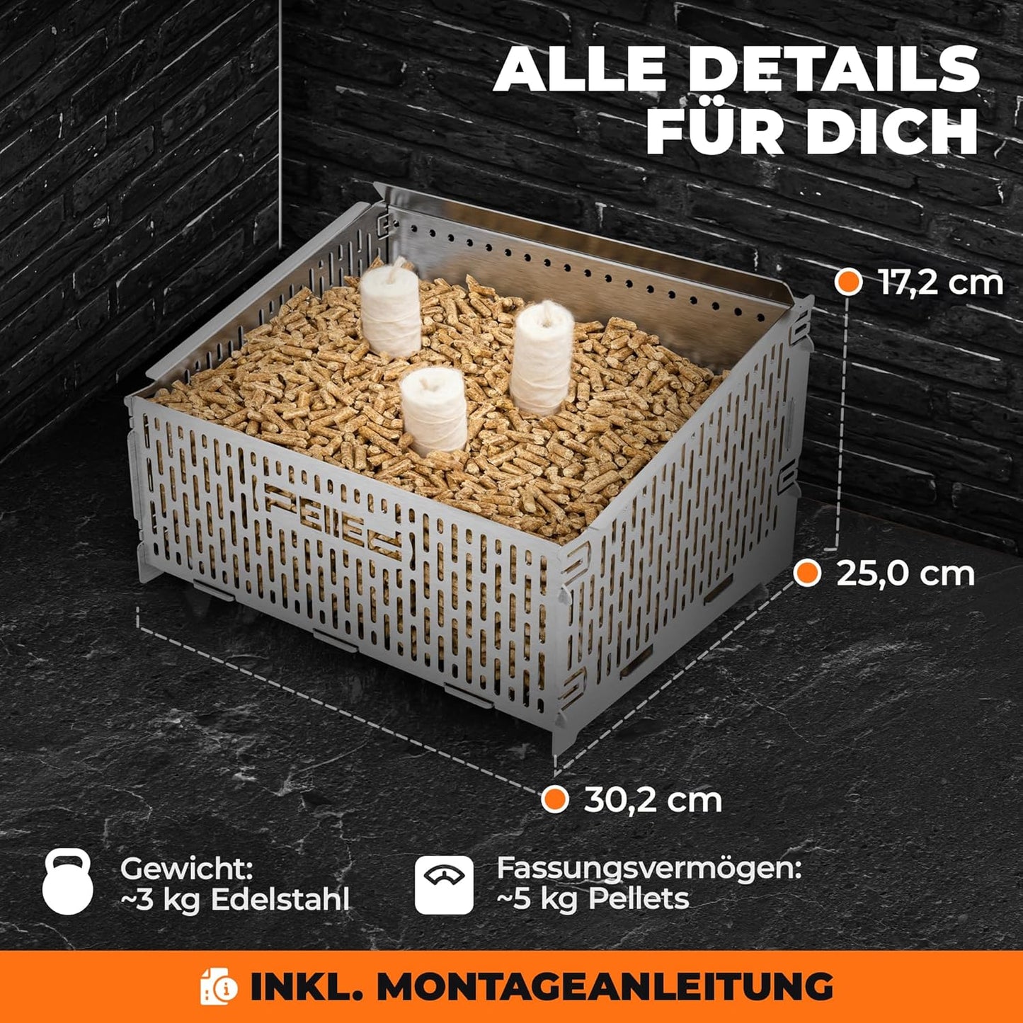 Hitzeresistenter Pelletkorb