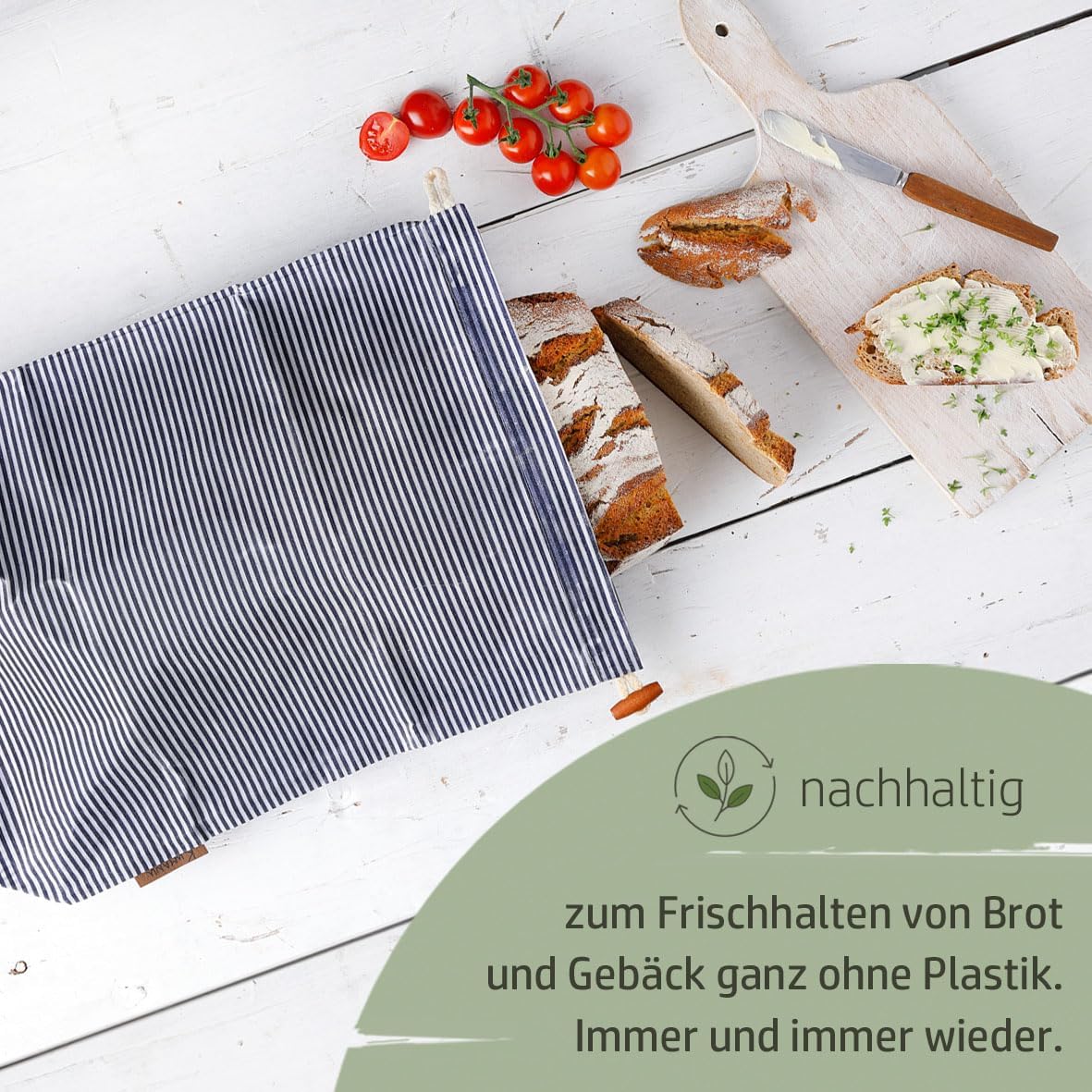 Bio-Bienenwachstuch Brotbeutel Krümelkarl, Sukkulente