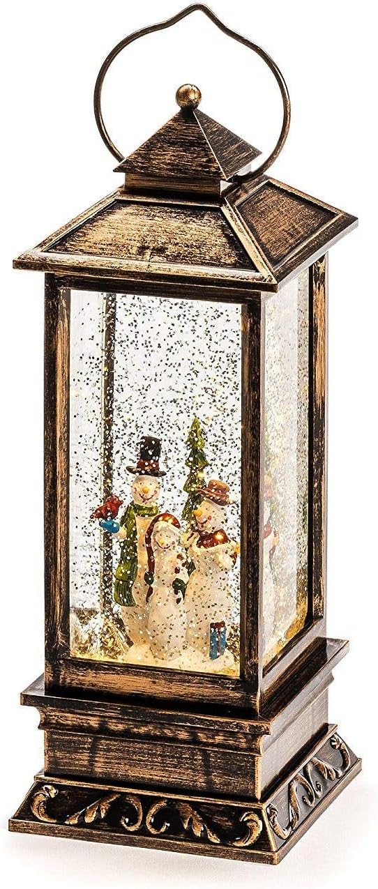 Schneelaterne mit Schneemännern, Kupfer, Schneemänner Single