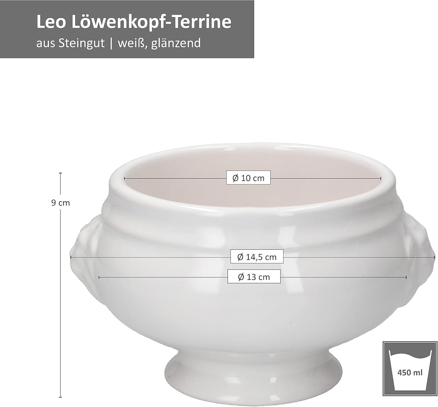 6er-Set "LEO" Löwenkopf-Suppenterrinen