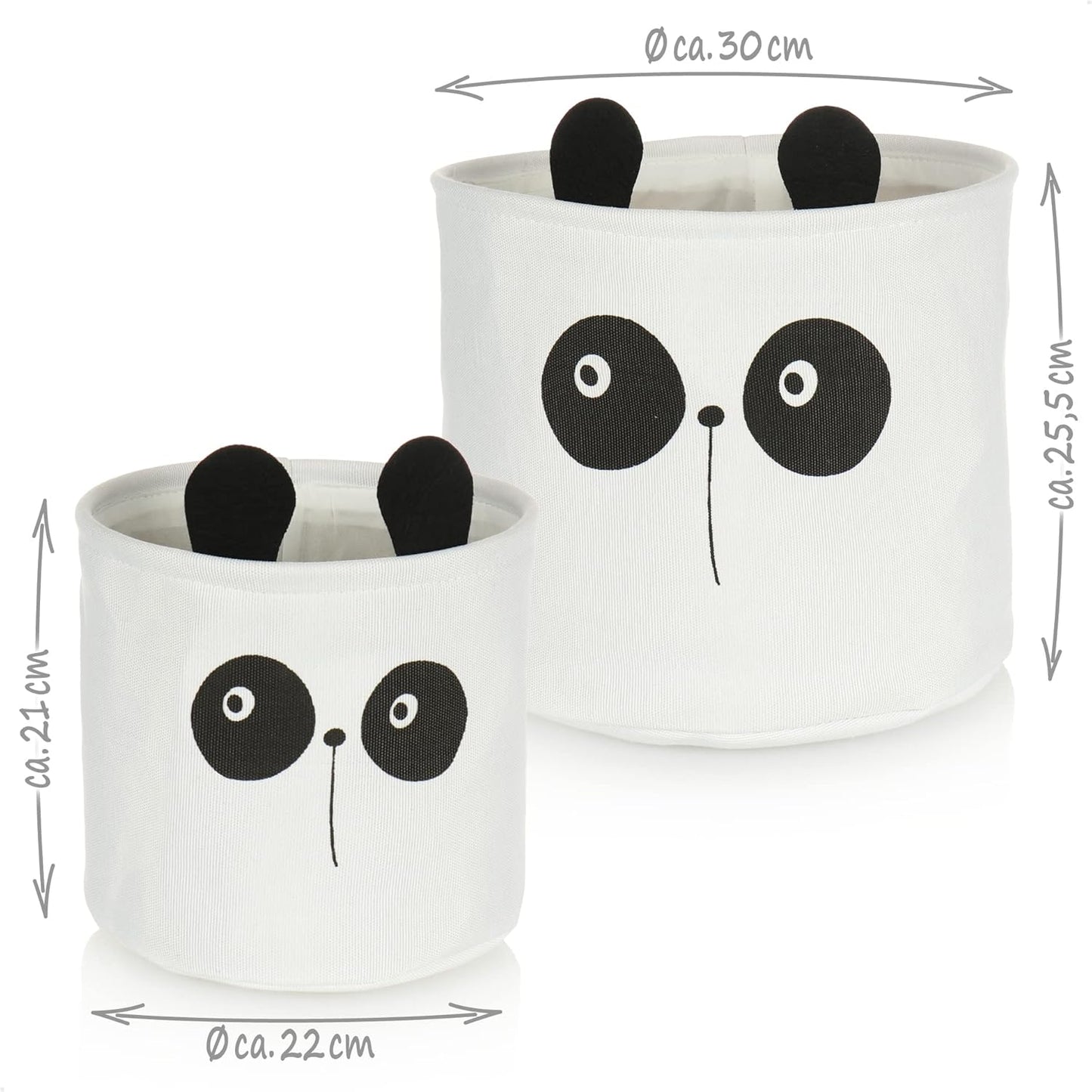 2-teiliges Aufbewahrungskörbe-Set, 2 Stück - Schwarz/Weiss