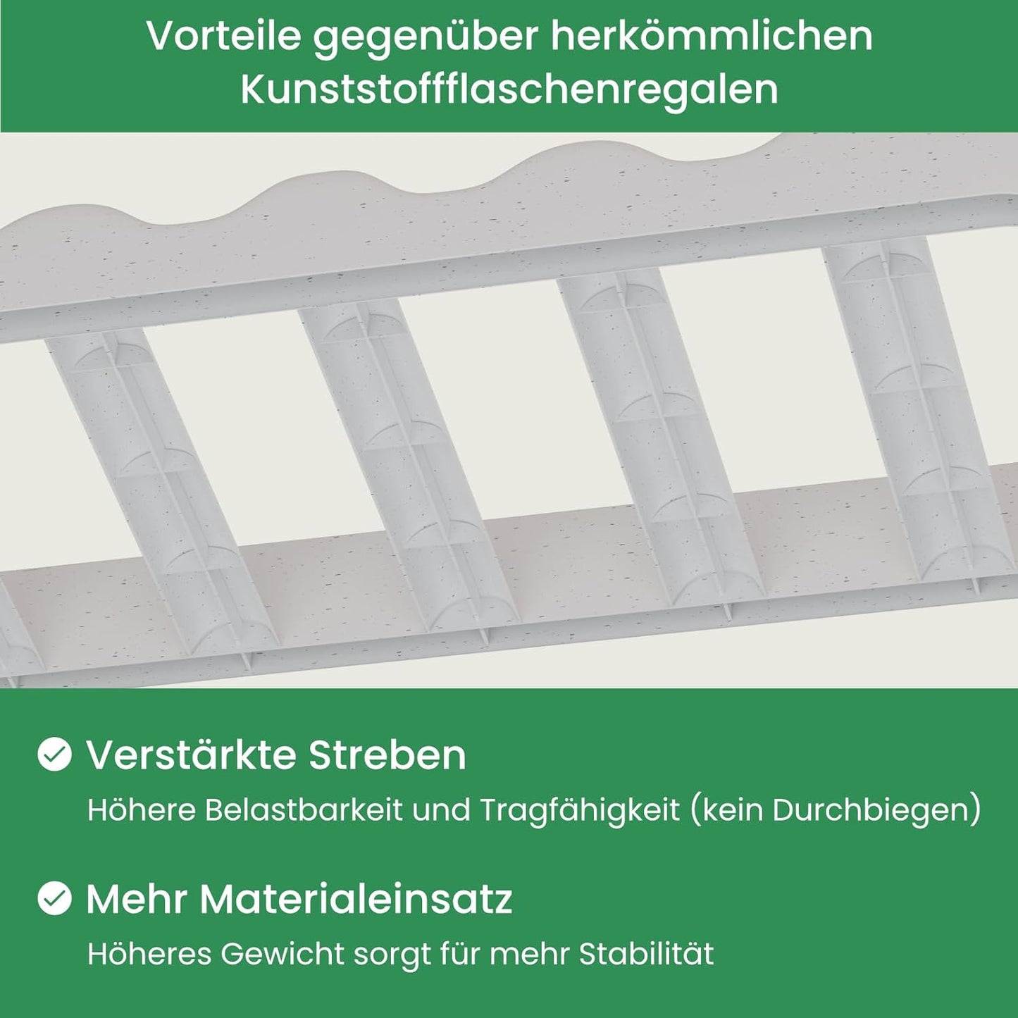 Stapelbares Weinregal für 24 Flaschen, 24 Flaschen Granitgrau