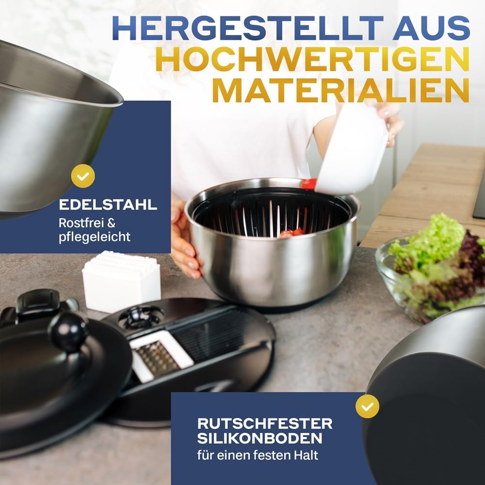 Salatschleuder mit Schneidefunktion