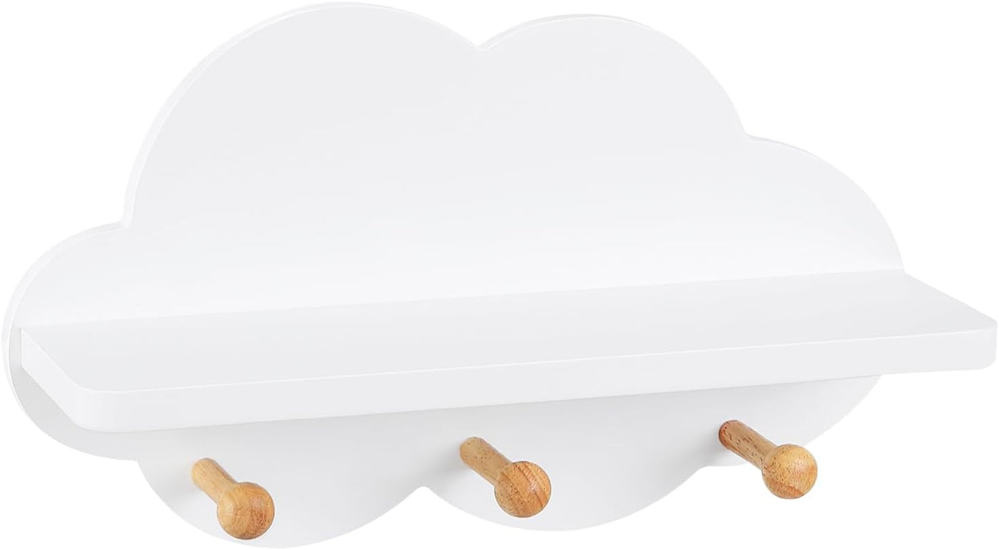 Wolkenregal mit Garderobenhaken für Kinderzimmer, 1
