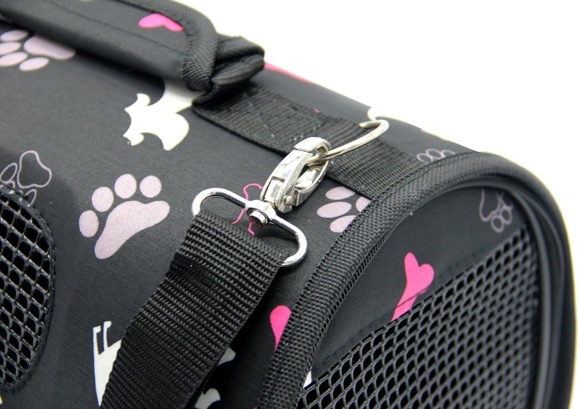 Transporttasche für Haustiere, L 37 x B 20 x H 22 cm Schwarz