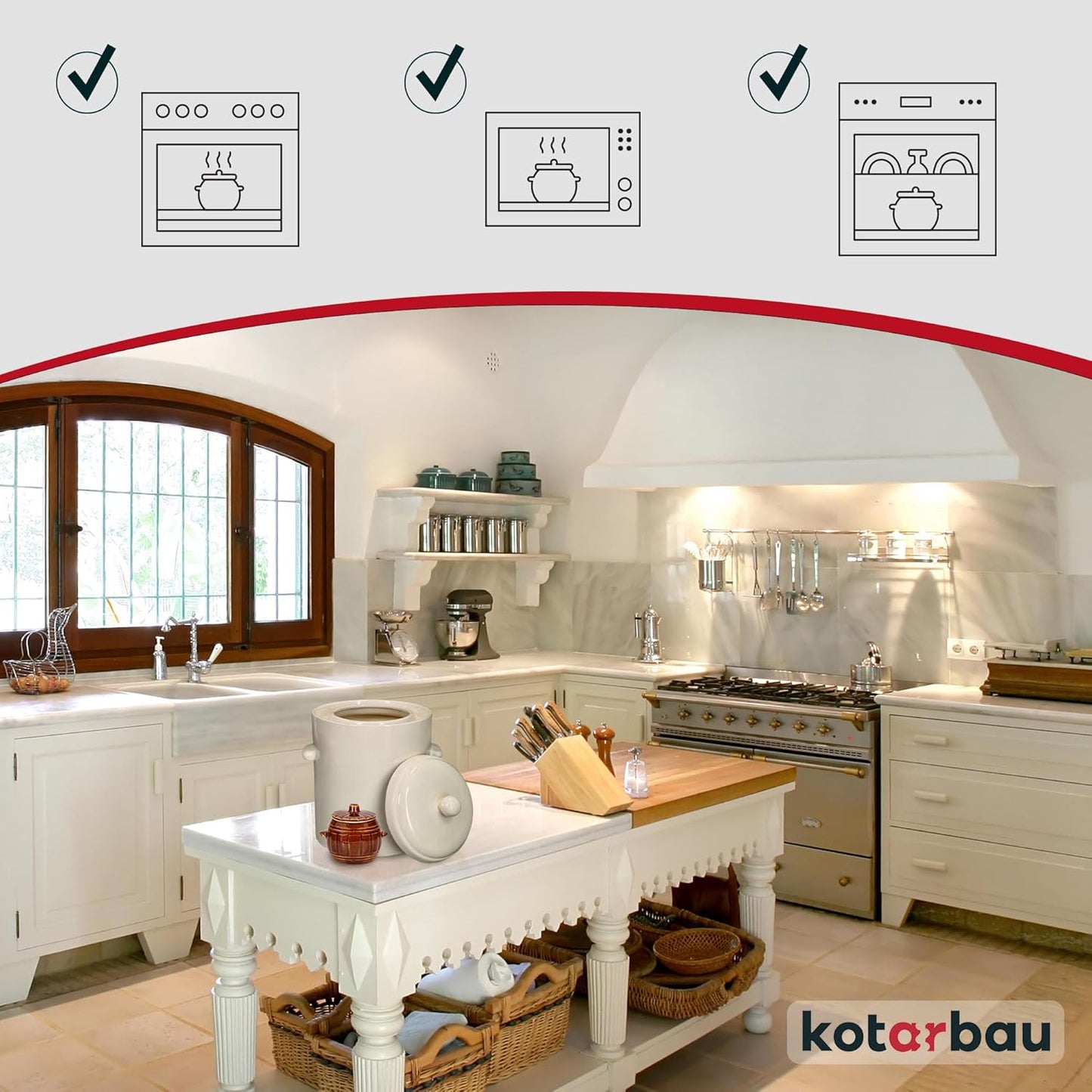 Sauerkrauttopf, 10 L Weiss