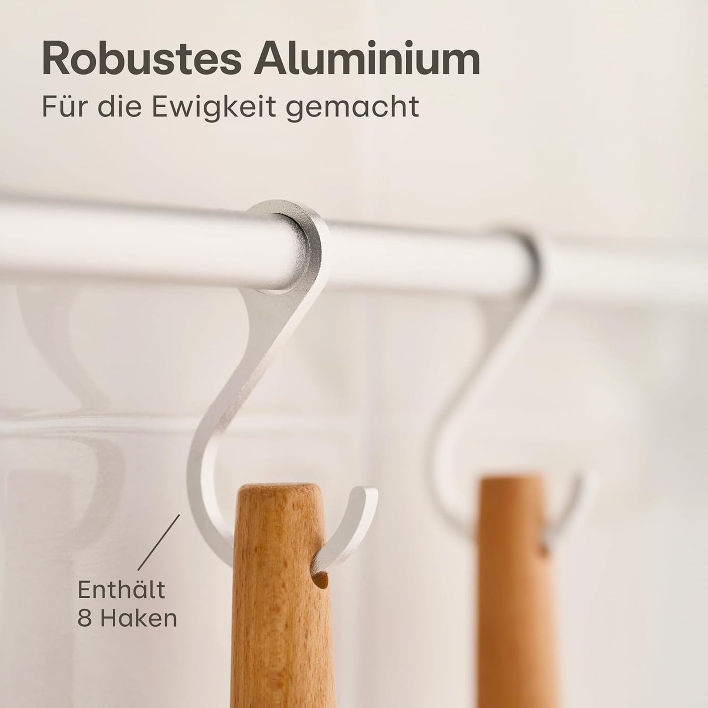 Hakenleiste für Küche mit 8 Haken
