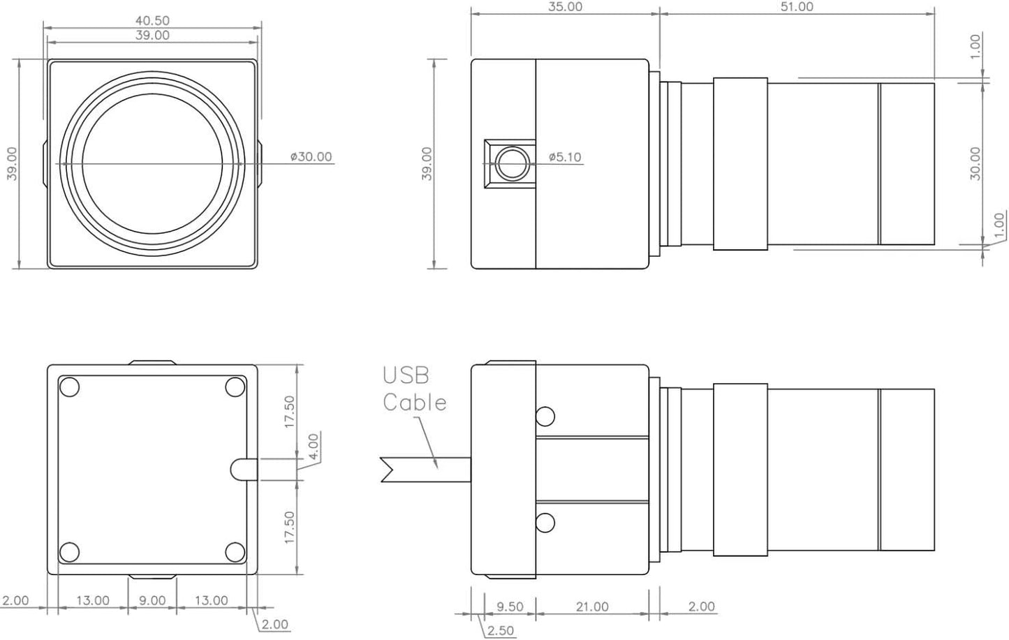 USB Webcam mit Optischem Zoom und Variablen Fokus, 1080P H.264 0.01Lux Webcam