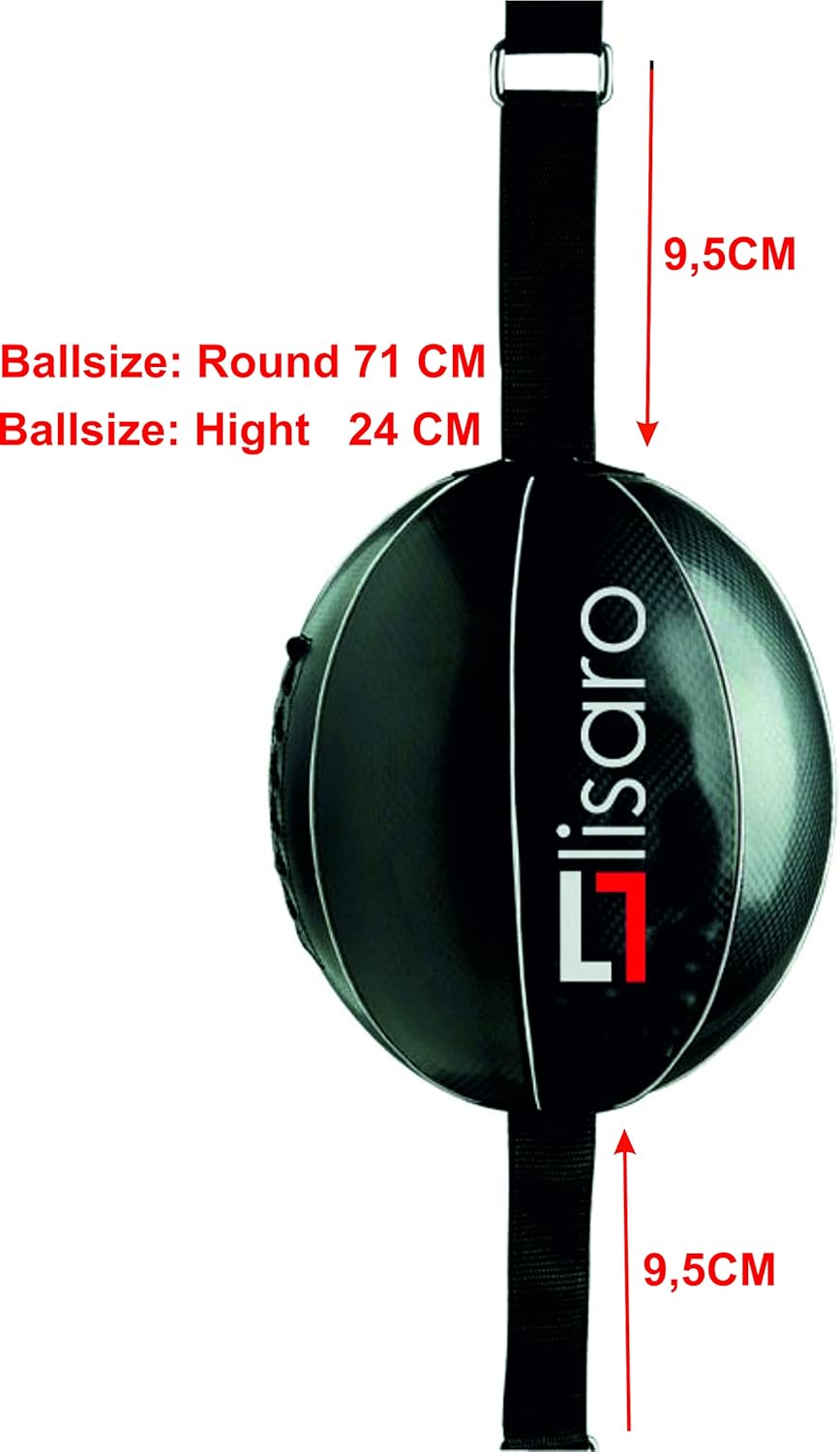 Doppelendball mit elastischen Spanngurten, schwarz/rot