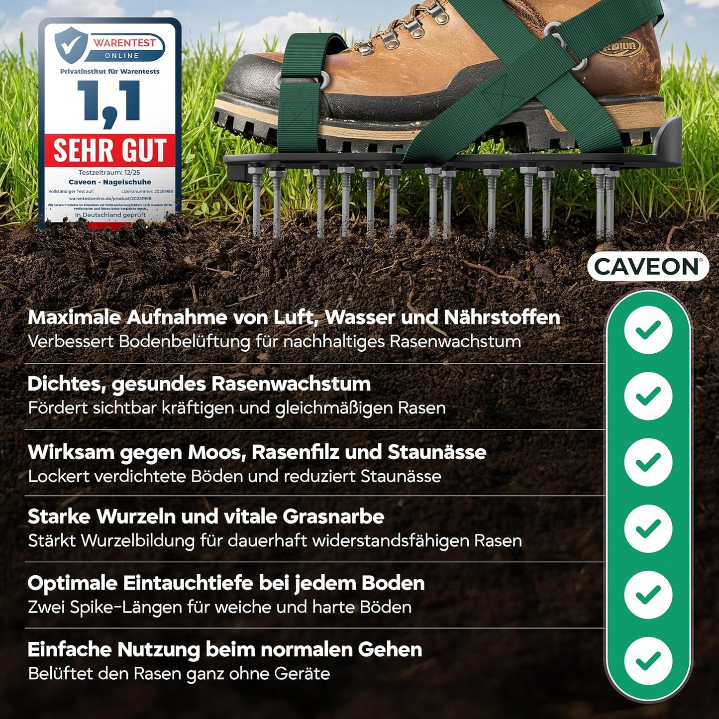 Nagelschuhe für Rasenbelüfter