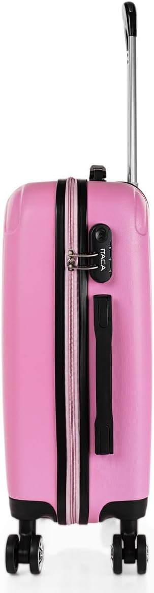 Trolley-Handgepäckkoffer mit Zahlenschloss, Rosa / 55 cm
