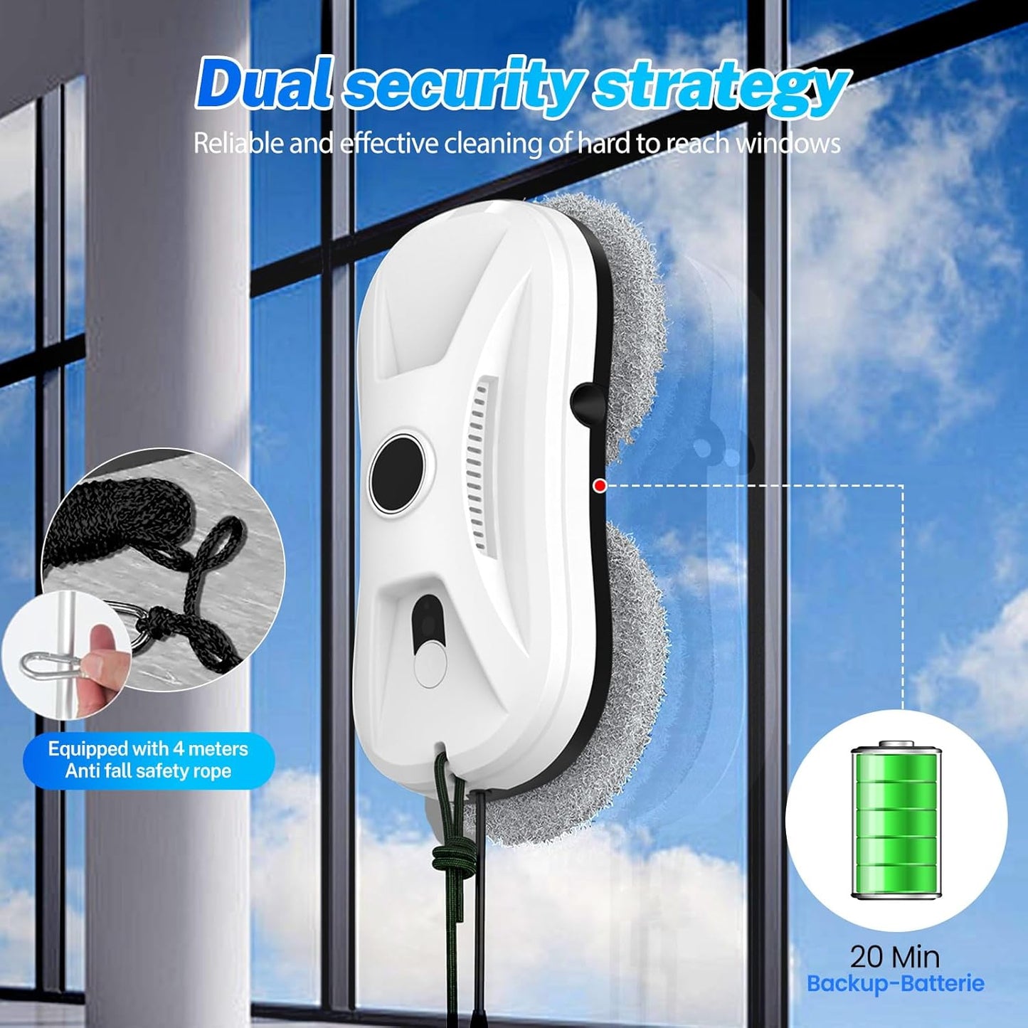 Fensterputzroboter mit Sprühfunktion und Fernbedienung