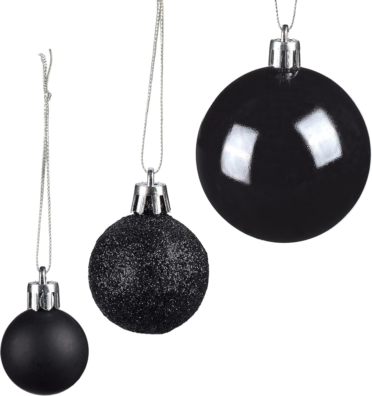 100er Set Weihnachtskugeln, Schwarz