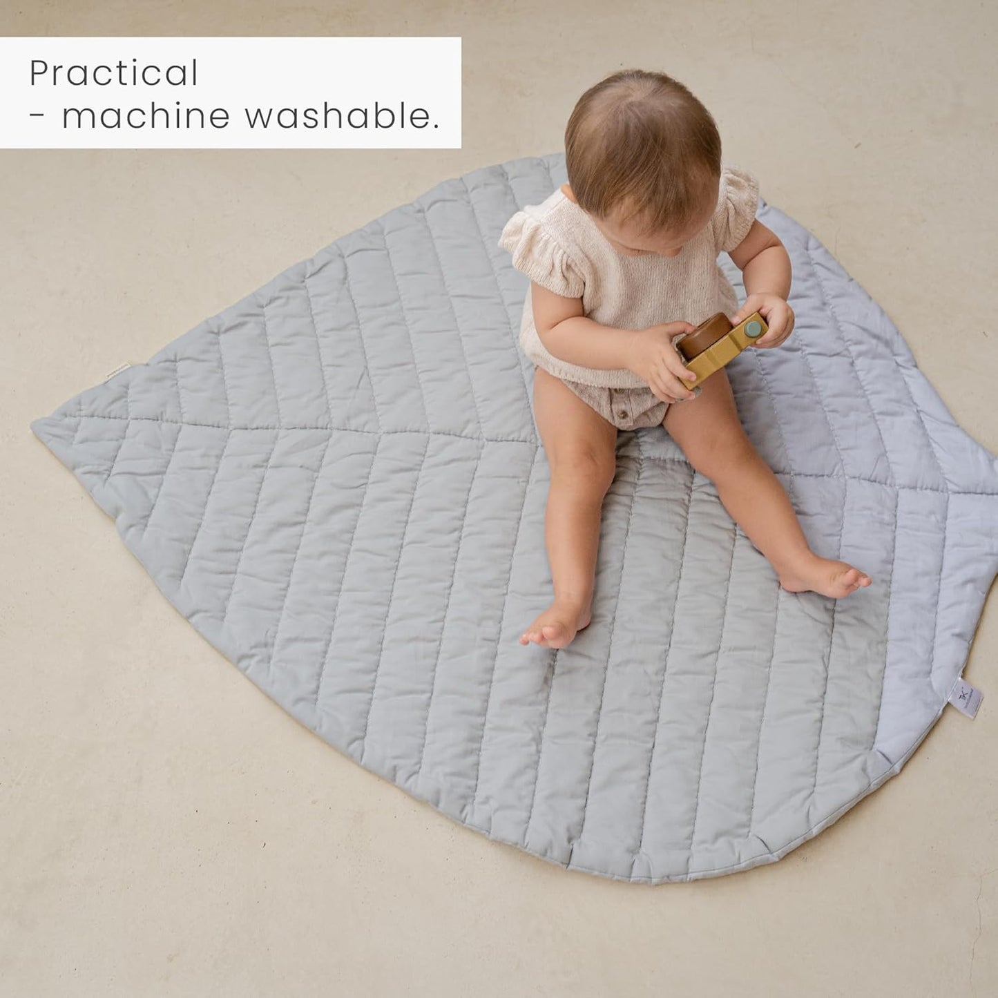 Krabbeldecke im Blatt-Design für Babys, Leaf Mat Stone