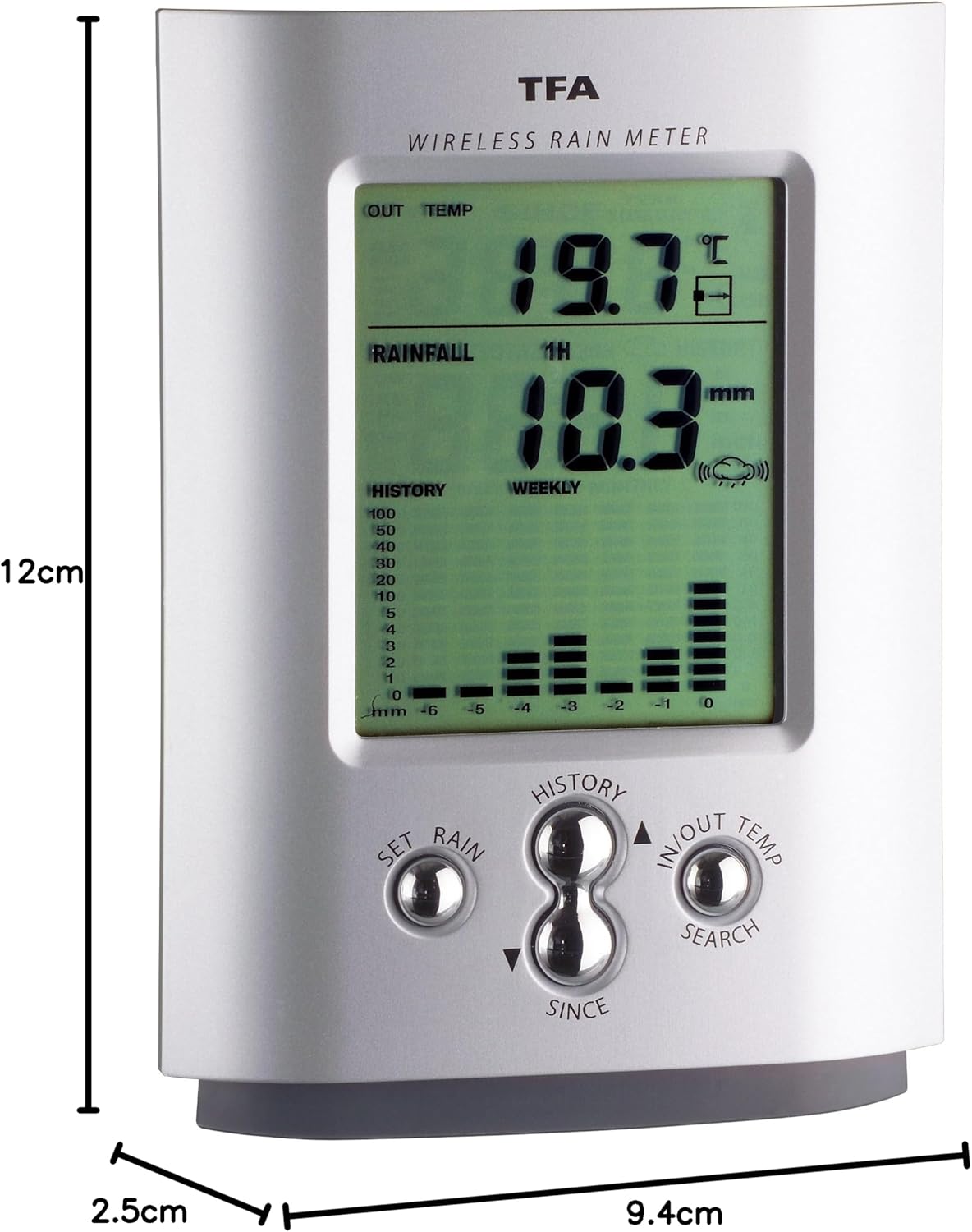 Digitaler Funk-Regenmesser MonSun 47.3003