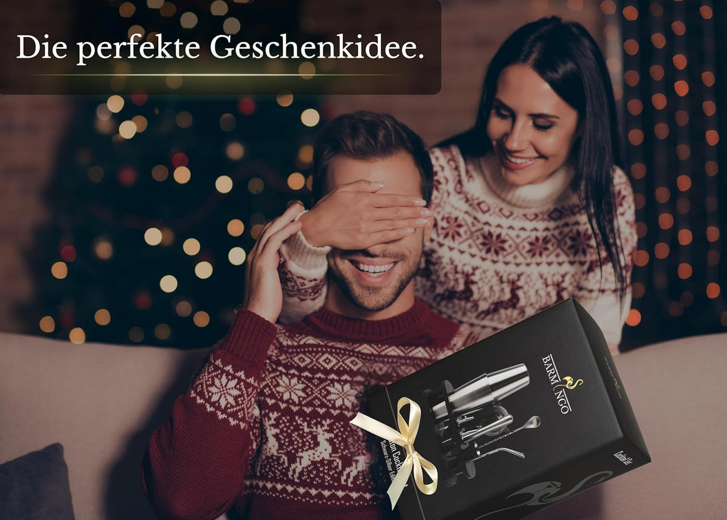 11-teiliges Cocktail-Set mit Ständer, Schwarz-silber