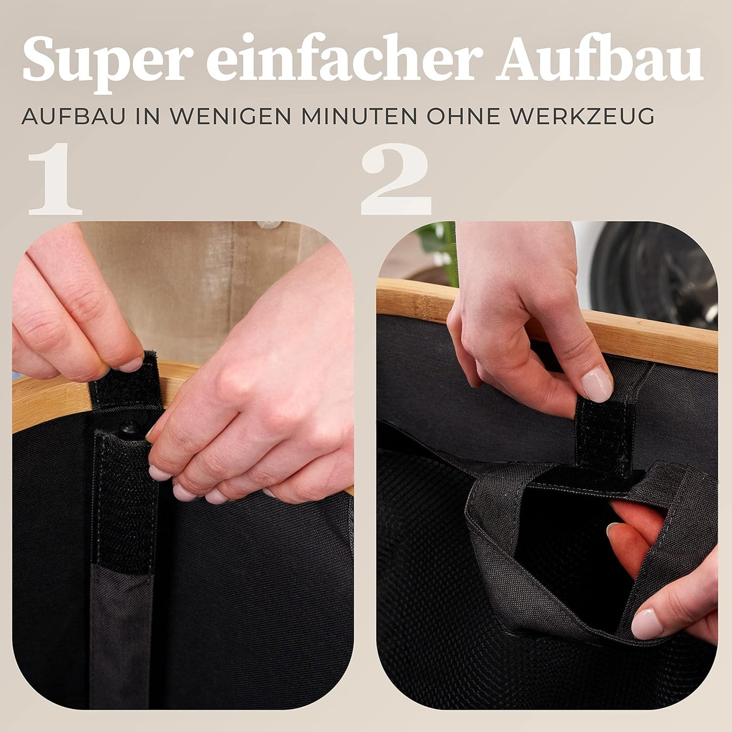 Wäschekorb Adrian, 141L 141l Schwarz